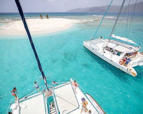 Charter boat heading from St. John toward the British Virgin Islands