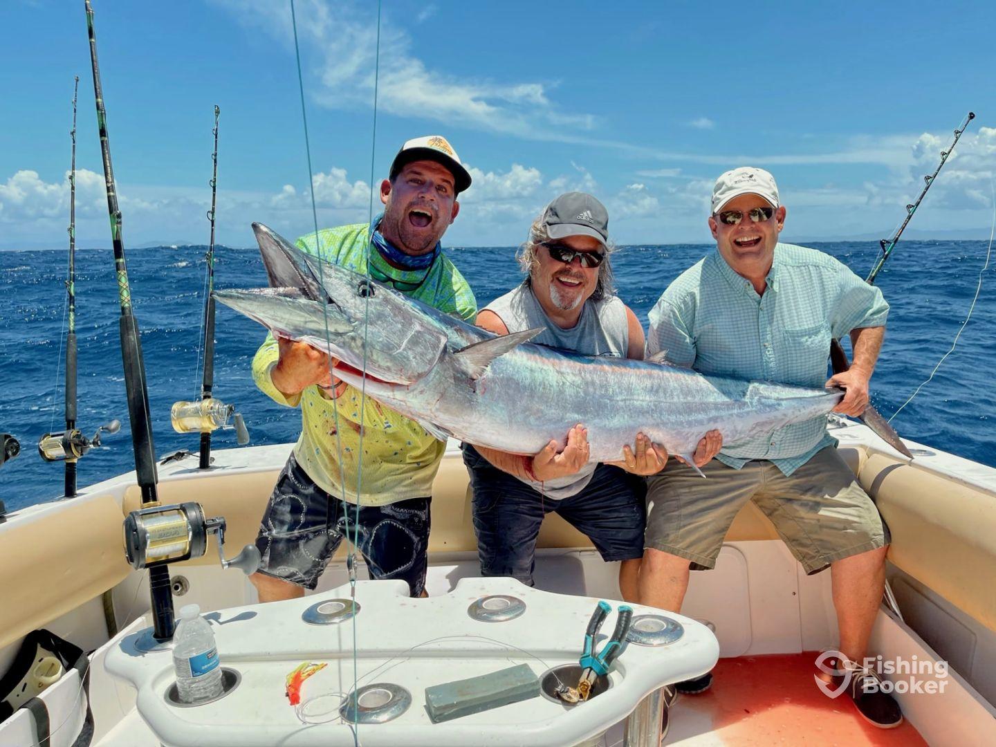 Deep sea fishing charter boat in the Caribbean waters near St. Thomas USVI