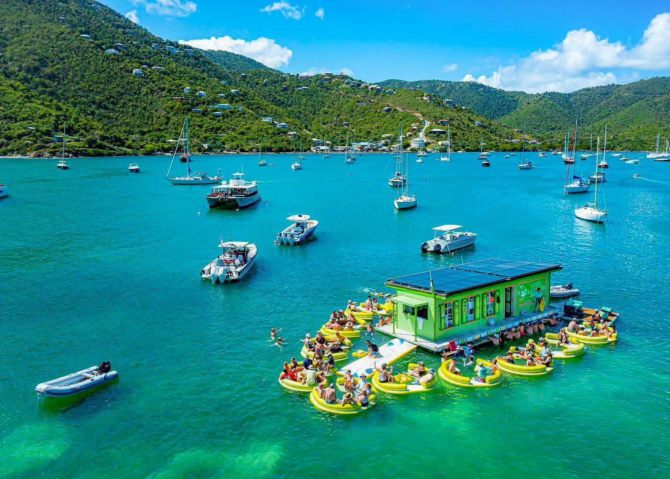 Lime Out floating taco bar in Coral Bay, St. John USVI