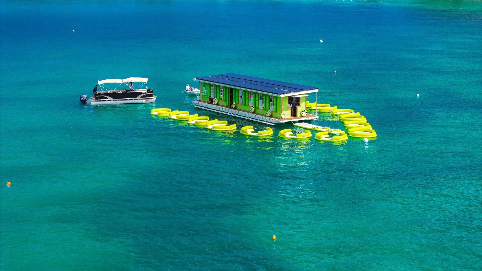 Lime Out floating taco bar in Lindbergh Bay, St. Thomas USVI