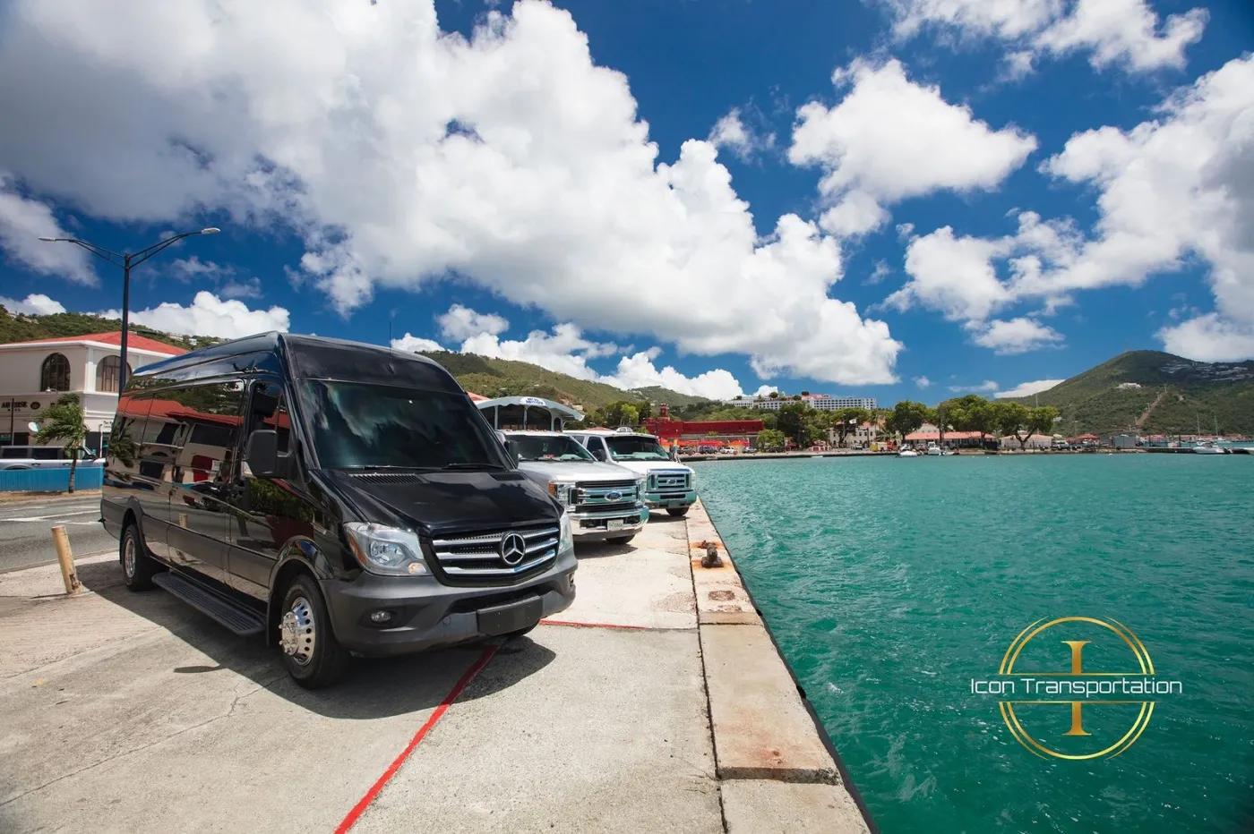 Colorful safari taxi on St. Thomas USVI