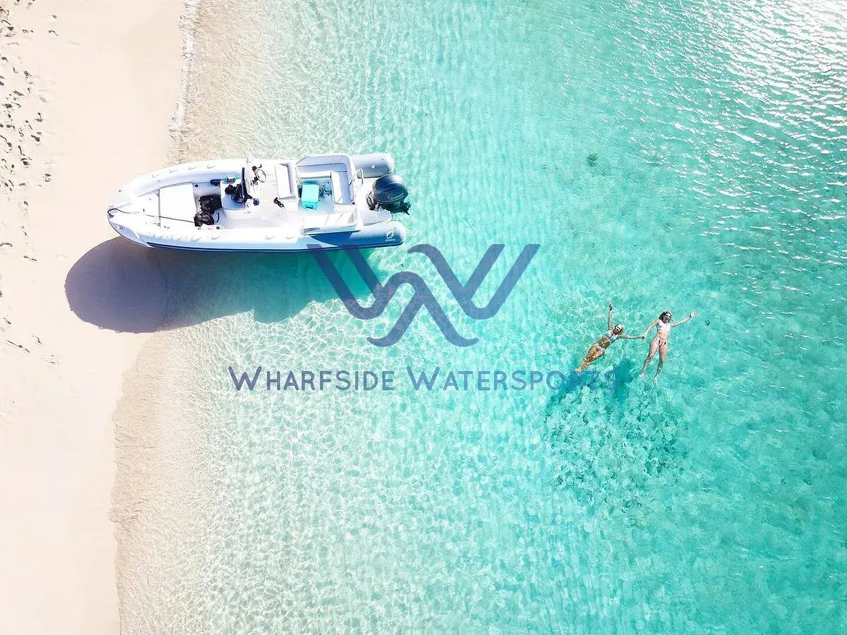 Wharfside Watersports boat rental at Cruz Bay National Park Dock, St. John, US Virgin Islands