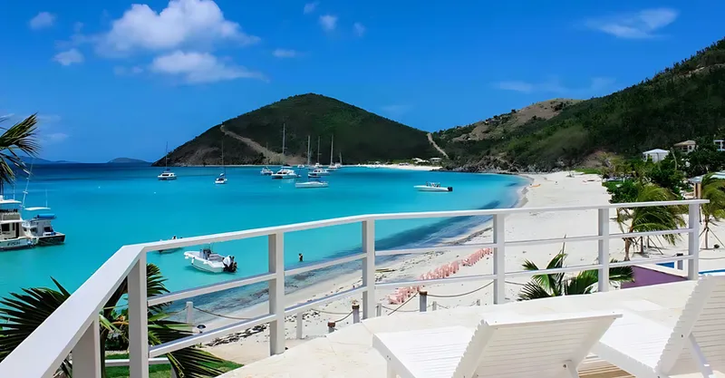 Aerial view of Jost Van Dyke and White Bay