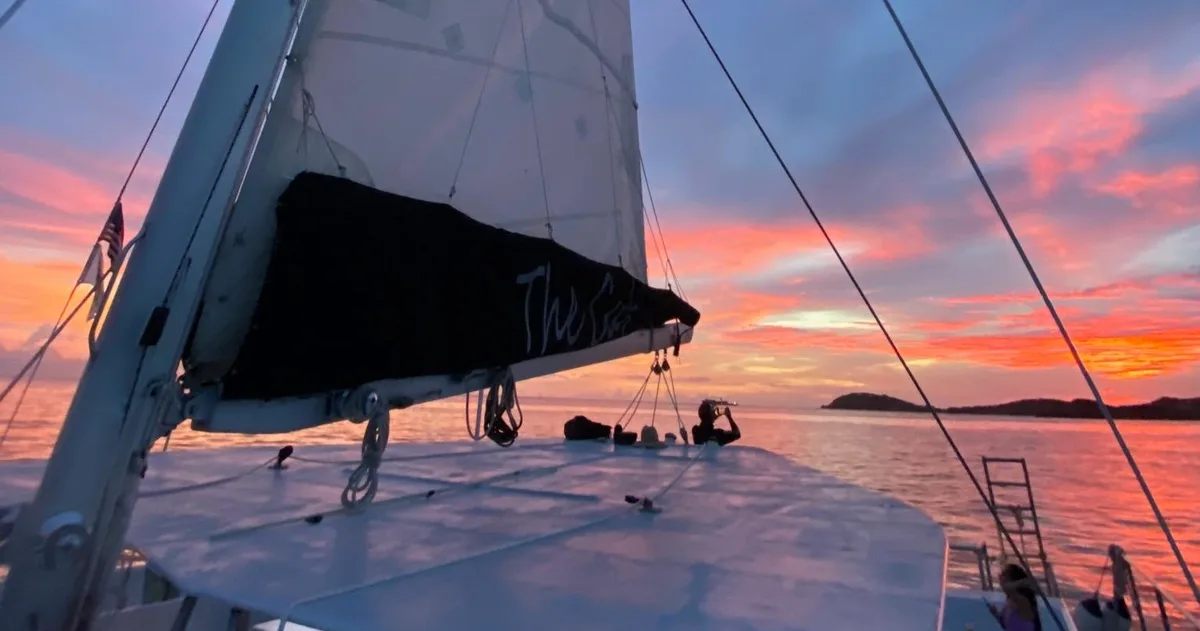Charlotte Amalie Sunset Cocktail Sail by Catamaran - Sunset Sailing charter departing from Marriott's Frenchman's Cove, St. Thomas, US Virgin Islands | 2 Hours, up to 49 guests